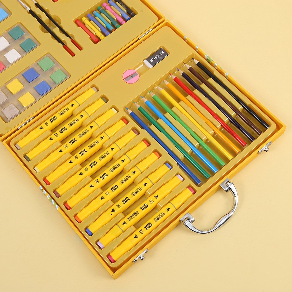Coffret d'Art Peinture et Coloriage pour Enfants Mallette Canard Jaune - علبة أدوات الرسم والتلوين للأطفال مع حقيبة - الصورة 10