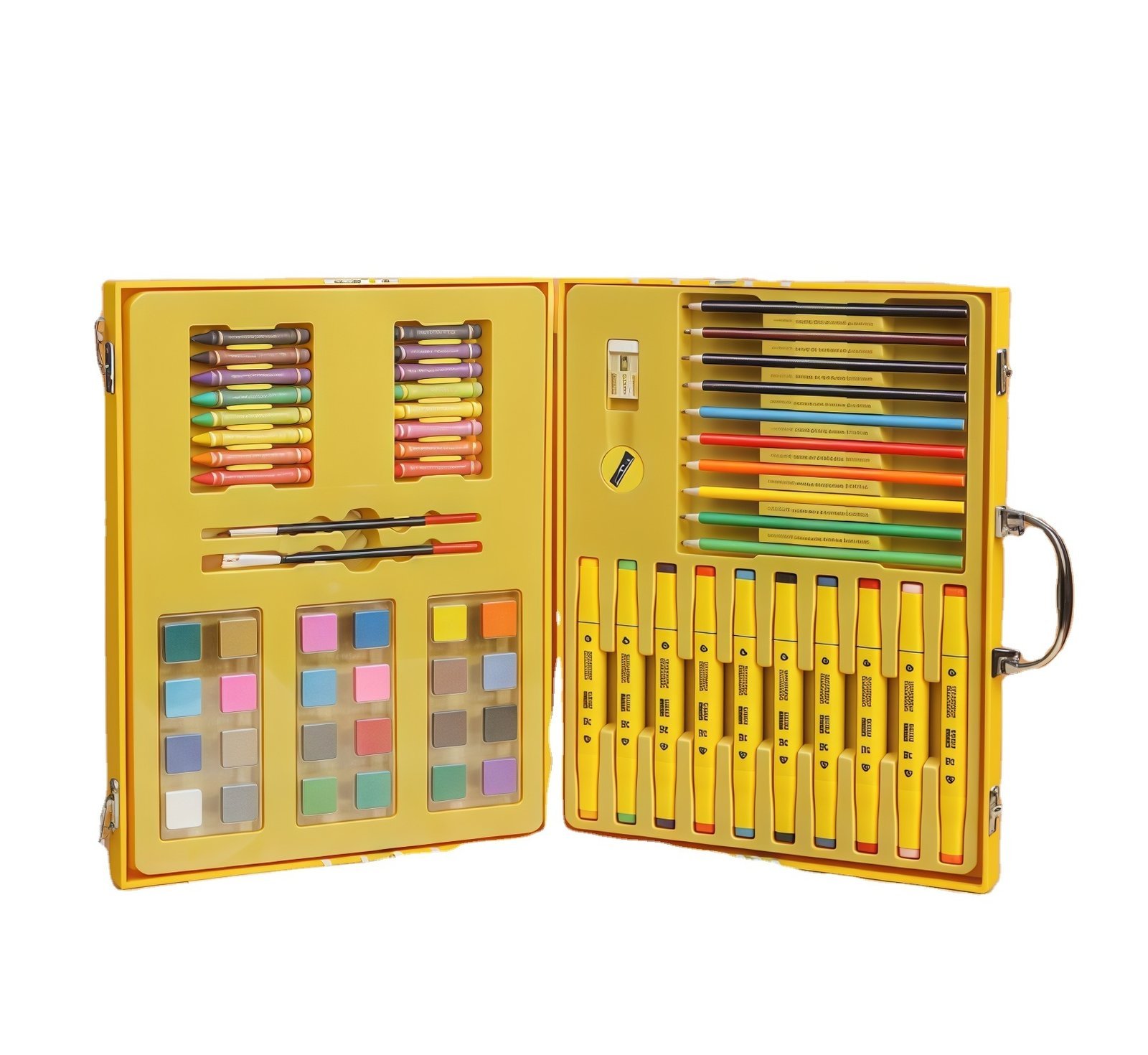 Coffret d'Art Peinture et Coloriage pour Enfants Mallette Canard Jaune - علبة أدوات الرسم والتلوين للأطفال مع حقيبة - الصورة 7