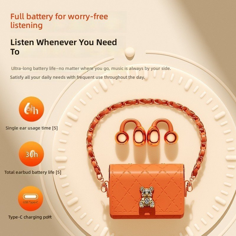 ⁦Écouteurs Sans Fil Bluetooth TWS Q69 Design Mini Sac à Main Clip Ear Clip-On - سماعة بلوتوث لاسلكية بتصميم علبة حقيبة فاخرة⁩ - الصورة ⁦3⁩