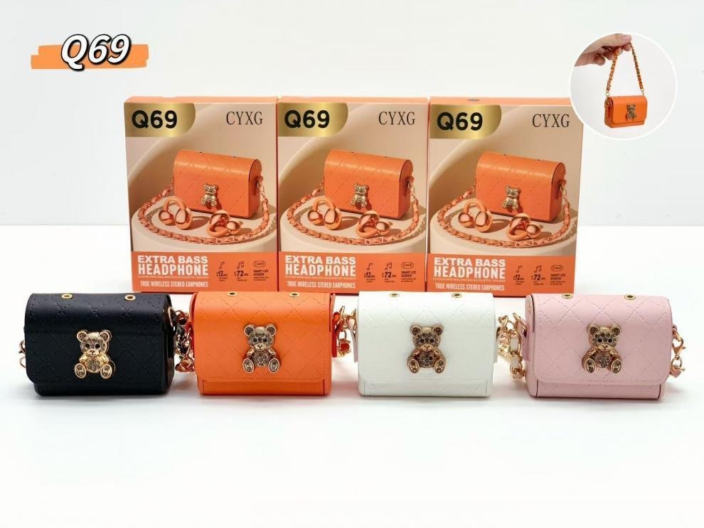 ⁦Écouteurs Sans Fil Bluetooth TWS Q69 Design Mini Sac à Main Clip Ear Clip-On - سماعة بلوتوث لاسلكية بتصميم علبة حقيبة فاخرة⁩ - الصورة ⁦5⁩