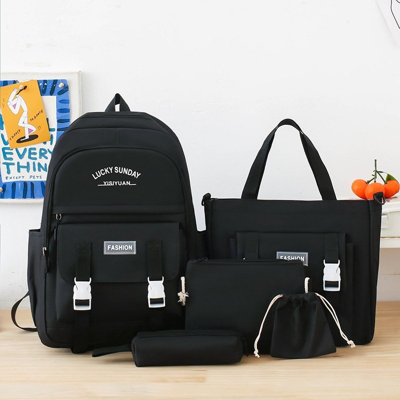 ⁦Ensemble de sacs à dos Kawai pour adolescents 5Pcs YISIYUAN V2 Noir – محفظة 5 قطع كاواي للبنات⁩ - الصورة ⁦2⁩