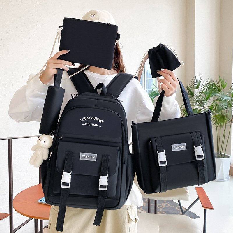 ⁦Ensemble de sacs à dos Kawai pour adolescents 5Pcs YISIYUAN V2 Noir – محفظة 5 قطع كاواي للبنات⁩ - الصورة ⁦3⁩