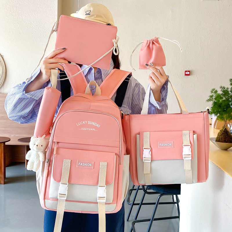 ⁦Ensemble de sacs à dos Kawai pour adolescents 5Pcs YISIYUAN V2 Rose – محفظة 5 قطع كاواي للبنات⁩ - الصورة ⁦2⁩