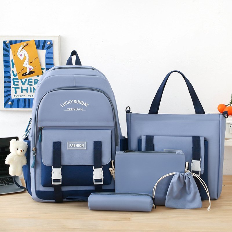 ⁦Ensemble de sacs d’école Kawai pour adolescents 5Pcs YISIYUAN Bleu – محفظة 5 قطع كاواي للبنات⁩ - الصورة ⁦3⁩