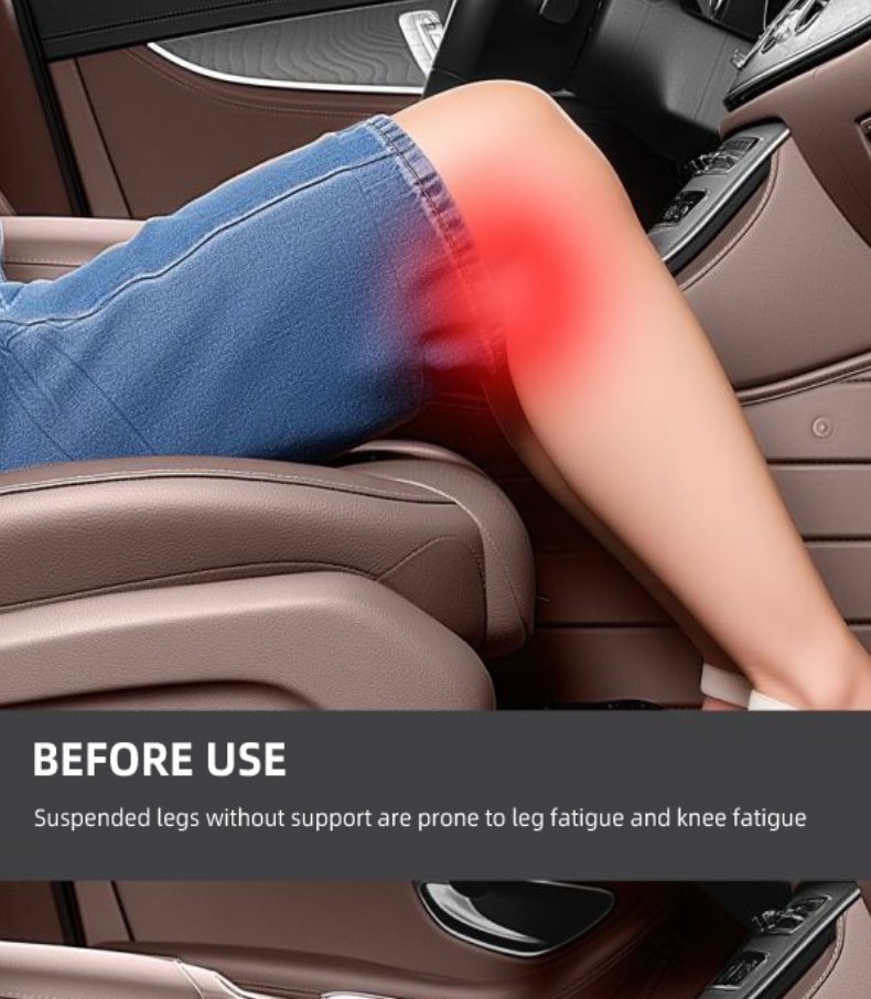 Extension de Siège de Voiture Support de Jambes en Cuir Design Ergonomique Antidérapant - وسادة تمديد مقعد السيارة لدعم الأرجل - الصورة 10