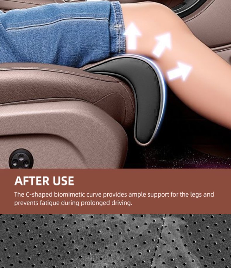Extension de Siège de Voiture Support de Jambes en Cuir Design Ergonomique Antidérapant - وسادة تمديد مقعد السيارة لدعم الأرجل - الصورة 15