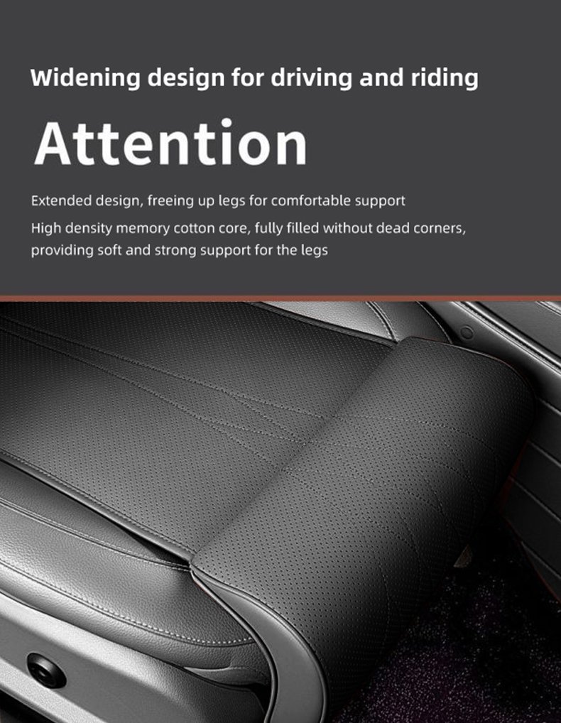 Extension de Siège de Voiture Support de Jambes en Cuir Design Ergonomique Antidérapant - وسادة تمديد مقعد السيارة لدعم الأرجل - الصورة 5