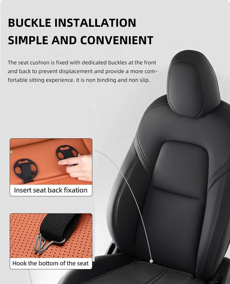 Extension de Siège de Voiture Support de Jambes en Cuir Design Ergonomique Antidérapant - وسادة تمديد مقعد السيارة لدعم الأرجل - الصورة 8