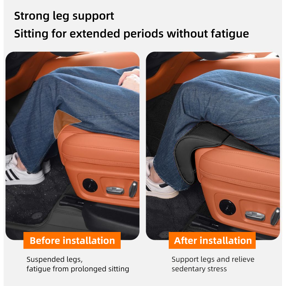 Extension de Siège de Voiture Support de Jambes en Cuir Design Ergonomique Antidérapant - وسادة تمديد مقعد السيارة لدعم الأرجل - الصورة 9