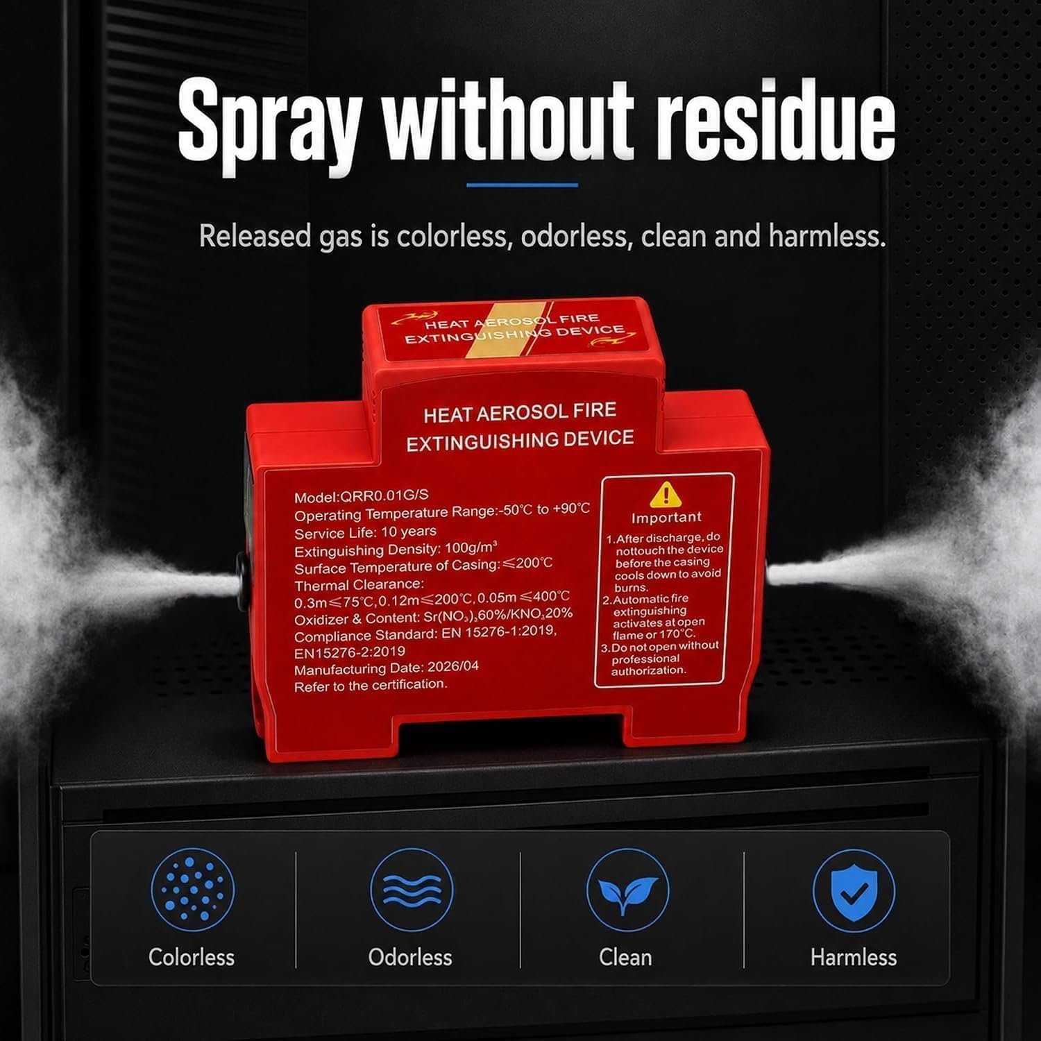 Extincteur Aérosol Automatique pour Armoires Électriques Activation Thermique 20G- جهاز إطفاء الحريق الهوائي الأوتوماتيكي للخزانات الكهربائية - الصورة 13