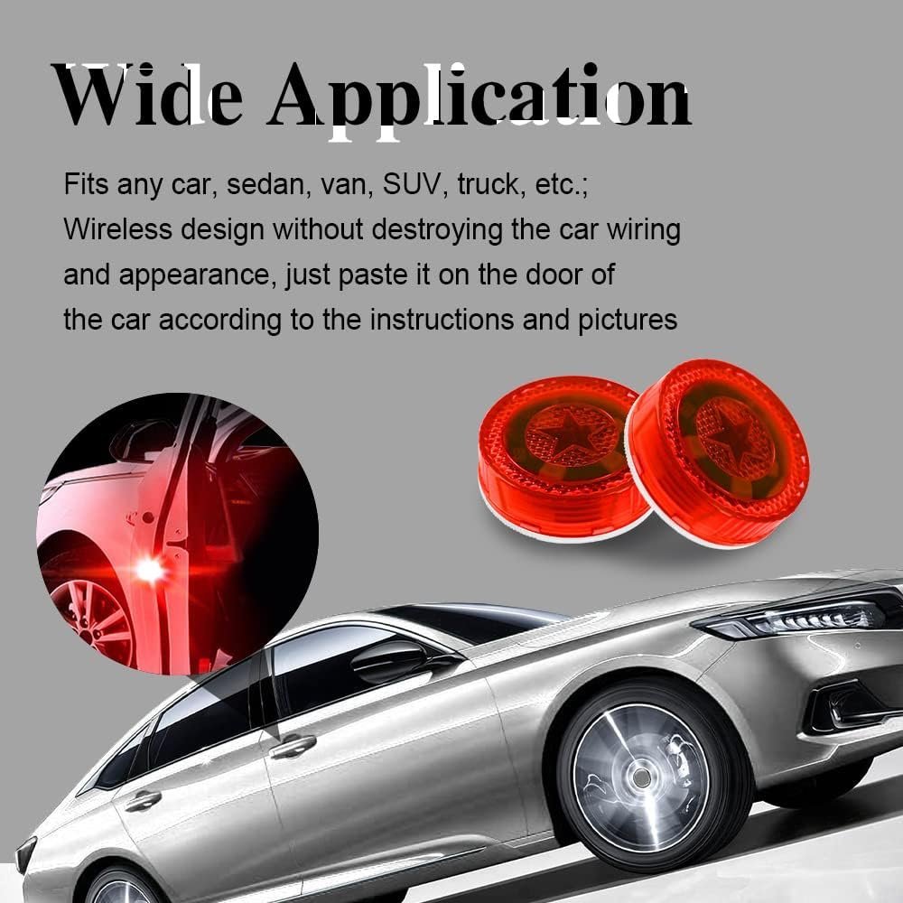 ⁦Feux d'Avertissement LED Sans Fil pour Portes de Voiture Capteur Magnétique 4Pcs - مصابيح تحذيرية لاسلكية لأبواب السيارة مضادة للتصادم⁩ - الصورة ⁦3⁩