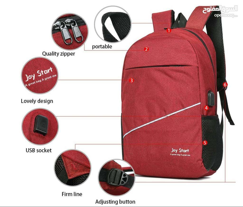 ⁦Joy Start Sacs à dos loptop USB 3 PCS multifonctionnel Avec Sortie USB ET Sortie kit-man⁩ - الصورة ⁦3⁩
