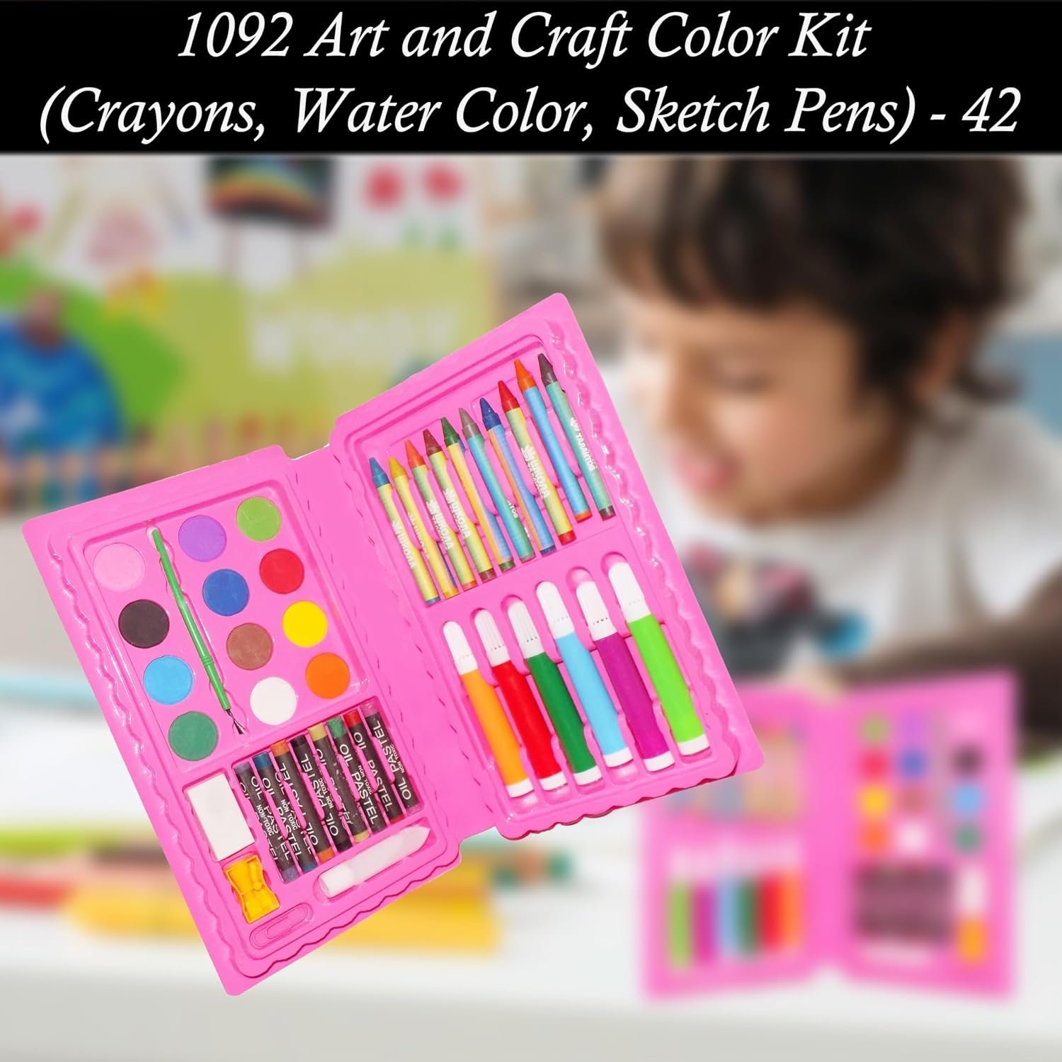 Kit d'Art Complet Peinture pour Enfants 42Pcs - علبة أدوات الرسم والتلوين الشاملة للأطفال مع حقيبة محمولة - الصورة 14