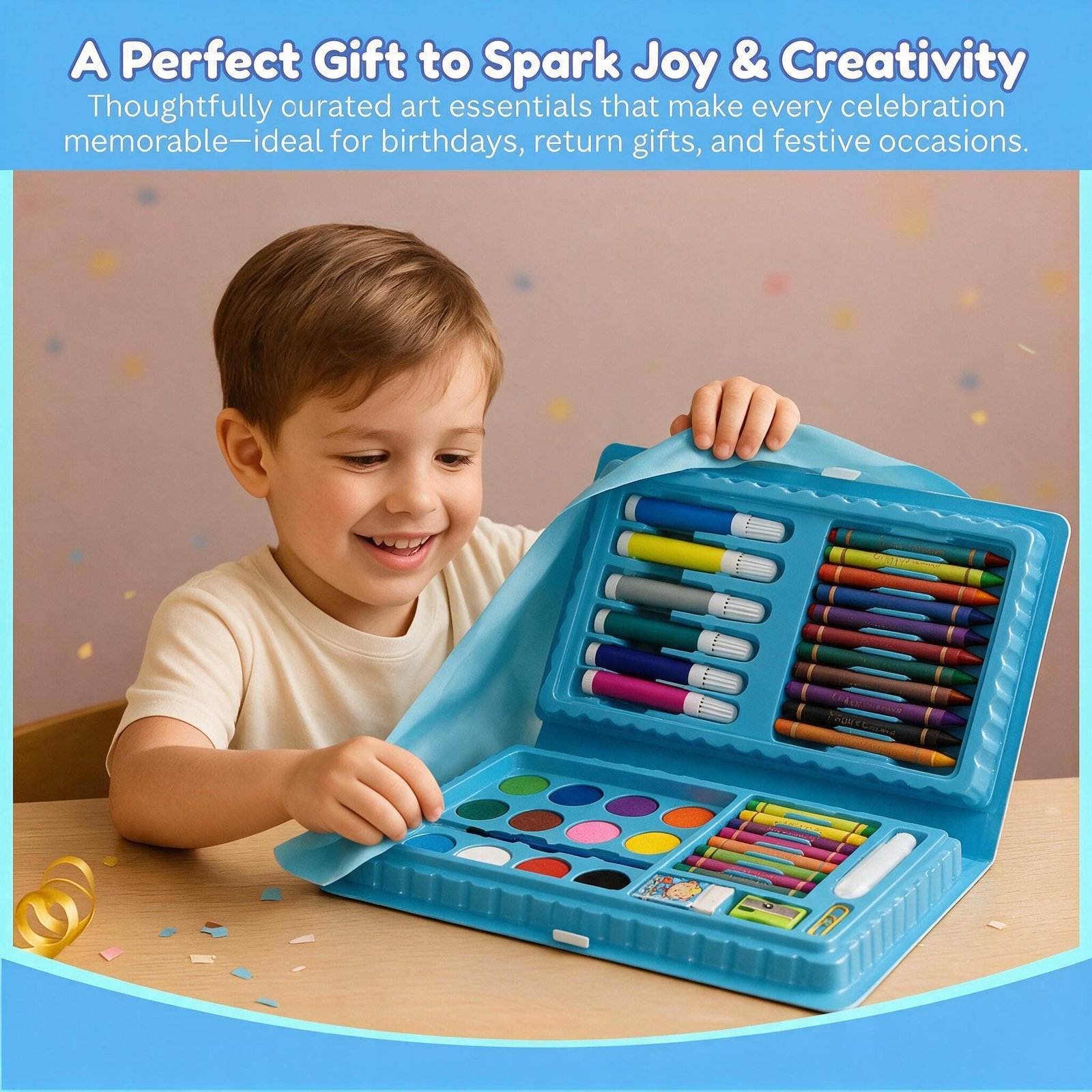 Kit d'Art Complet Peinture pour Enfants 42Pcs - علبة أدوات الرسم والتلوين الشاملة للأطفال مع حقيبة محمولة - الصورة 5