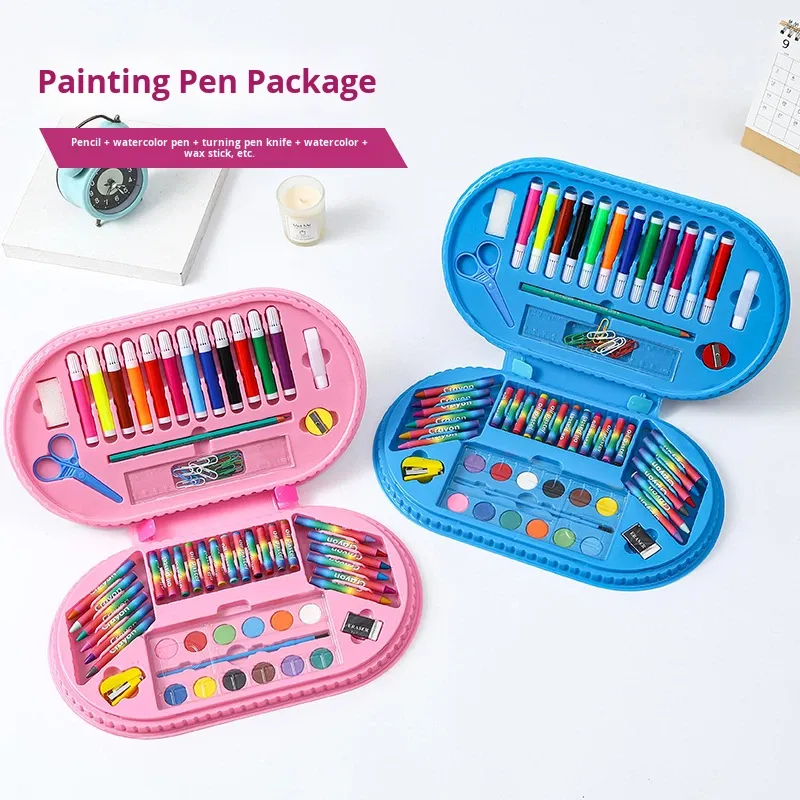 Kit d'Art Super Mega 75 Pièces pour Enfants avec Mallette de Rangement - علبة أدوات الرسم والتلوين الفاخرة للأطفال 75 قطعة مع حقيبة - الصورة 8