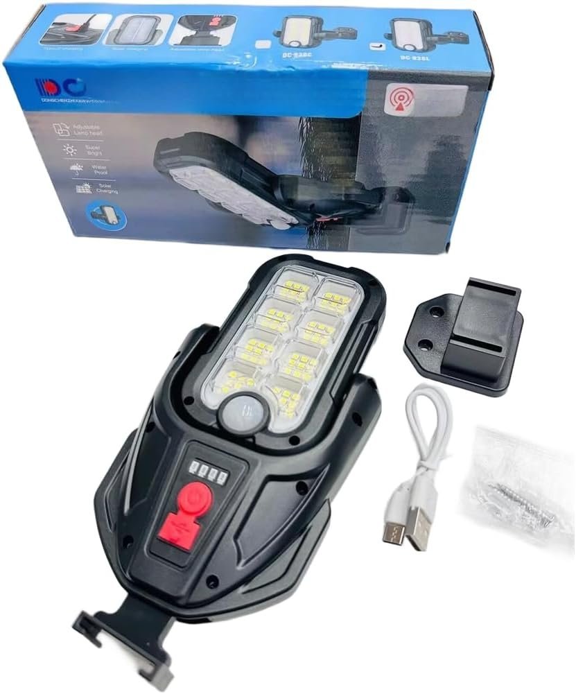 Lampadaire Solaire Extérieur Intelligent avec Détecteur de Mouvement Étanche IP65 DC-938C - مصباح بالطاقة الشمسية مع مستشعر حركة وقابلية للتعديل - الصورة 3
