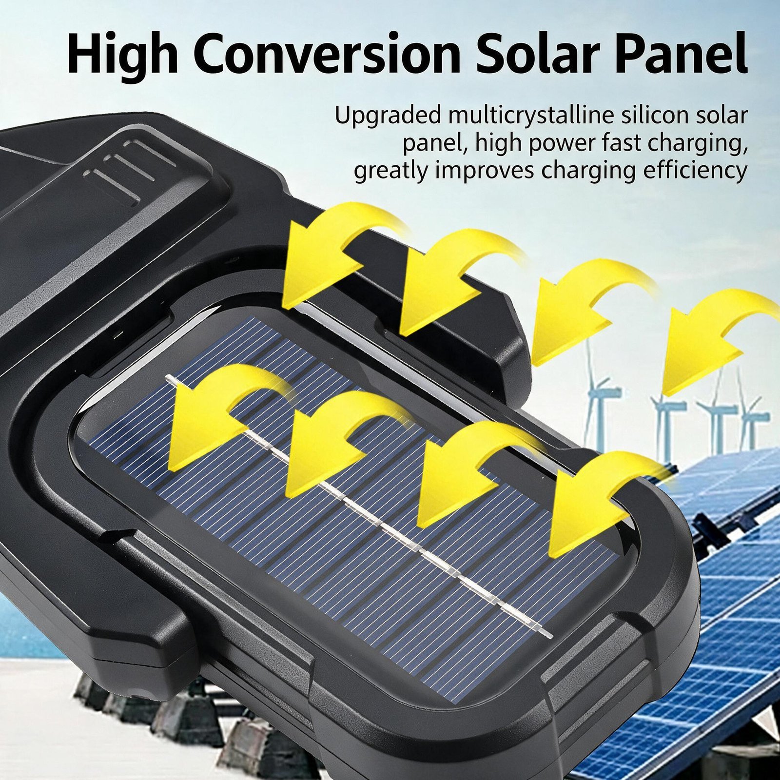 Lampadaire Solaire Extérieur Intelligent avec Détecteur de Mouvement Étanche IP65 DC-938C - مصباح بالطاقة الشمسية مع مستشعر حركة وقابلية للتعديل - الصورة 6