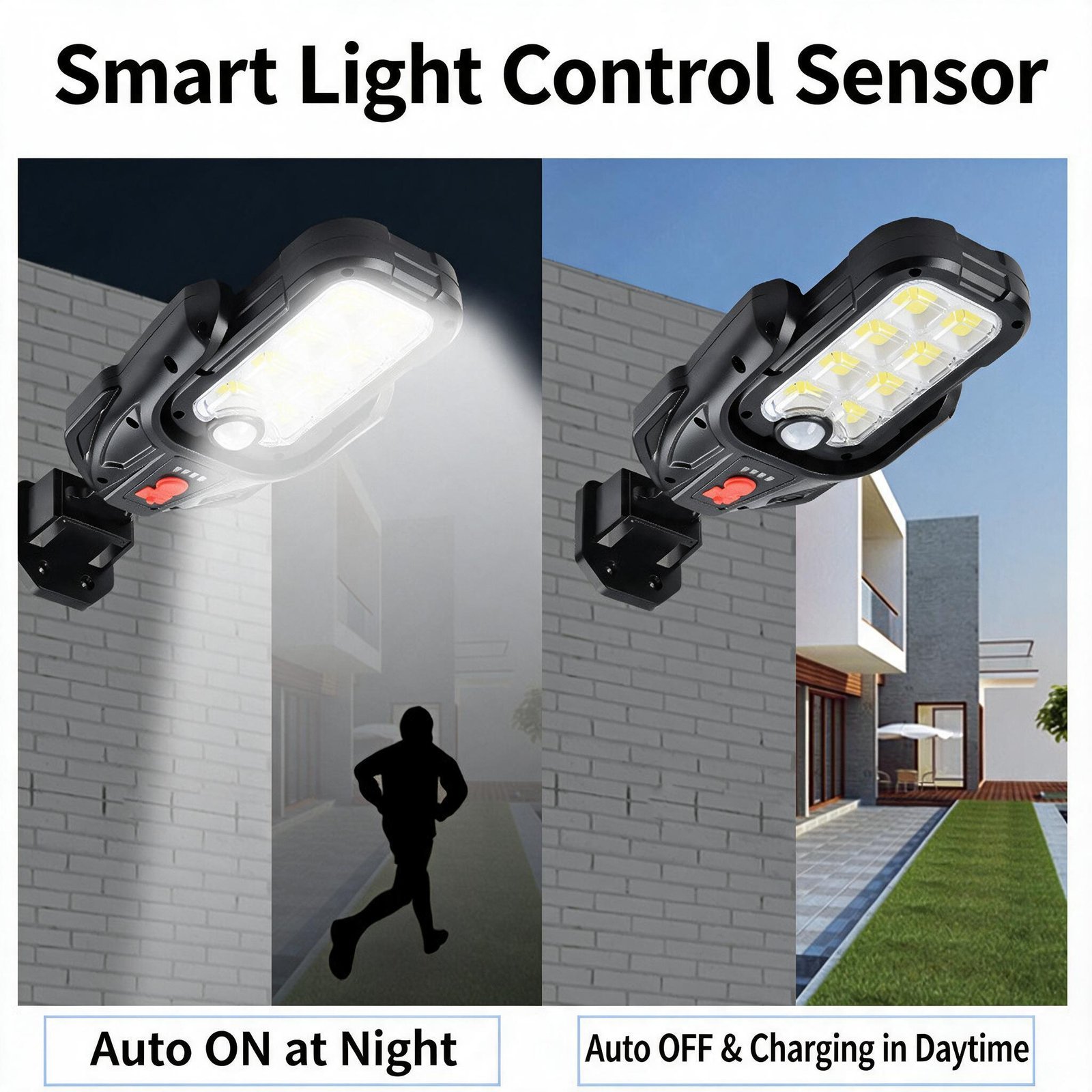 Lampadaire Solaire Extérieur Intelligent avec Détecteur de Mouvement Étanche IP65 DC-938C - مصباح بالطاقة الشمسية مع مستشعر حركة وقابلية للتعديل - الصورة 7