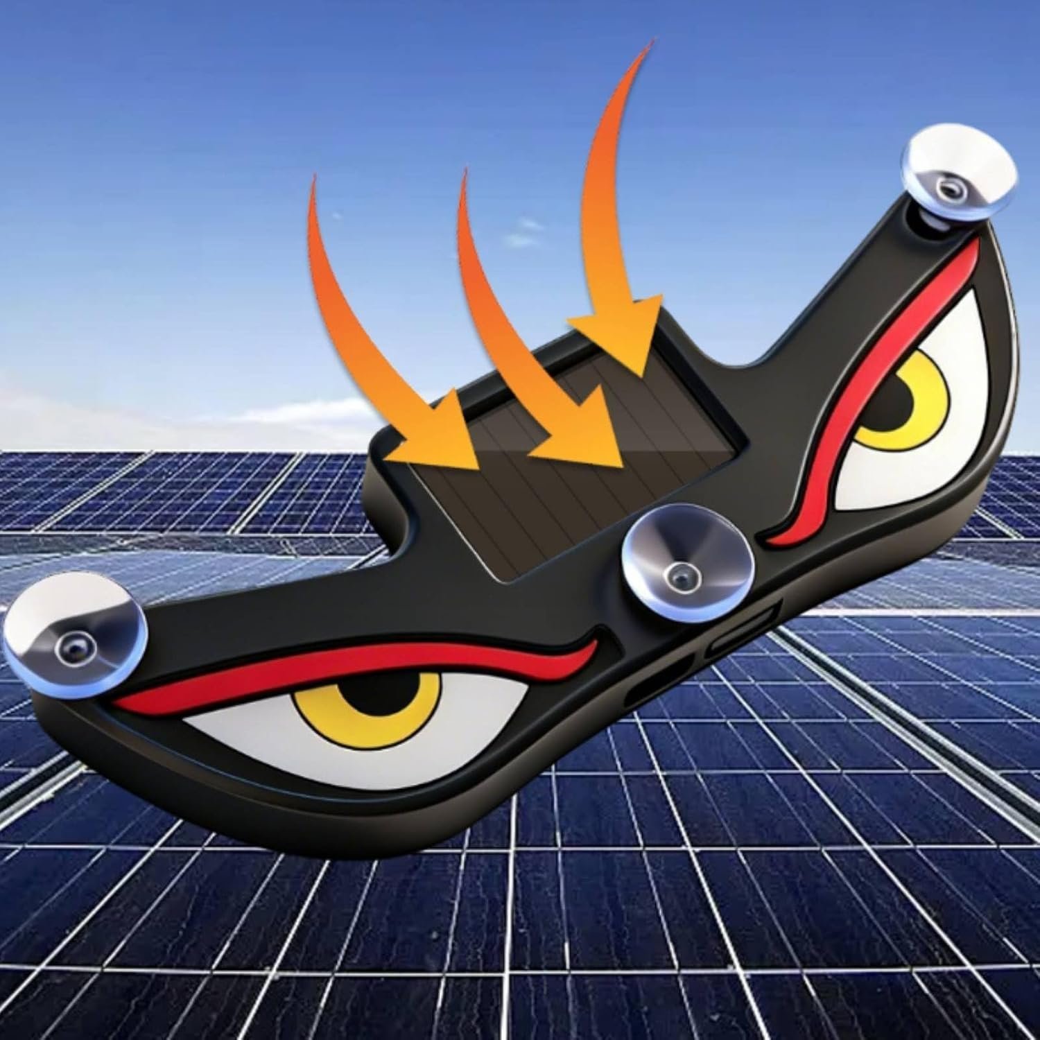 Lampe Signale de Fenêtre Voiture Motif Devil Eye Énergie Solaire et Type-C - مصباح نافذة السيارة ليلي يعمل بالطاقة الشمسية - الصورة 8