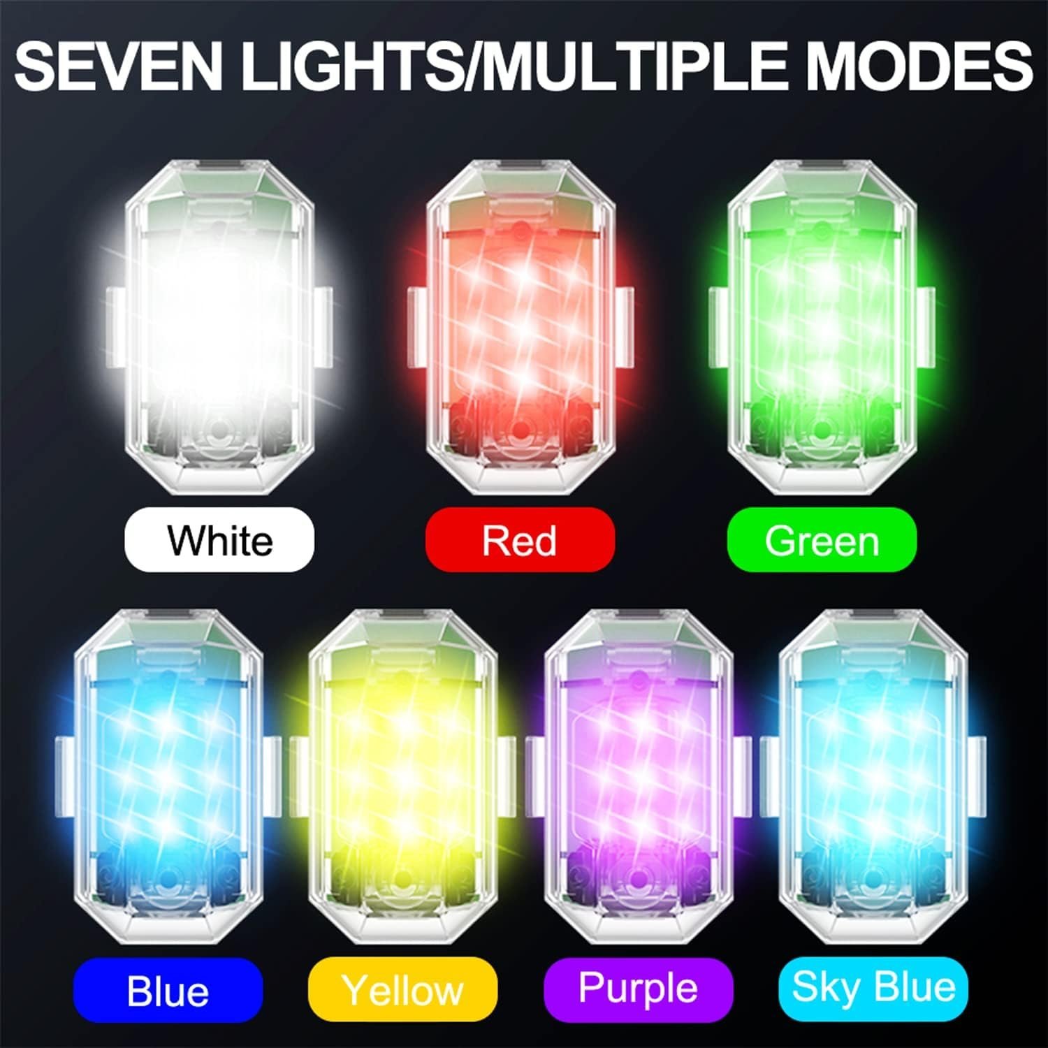 ⁦Mini Lumières LED Flash Anti-Collision avec Télécommande sans Fil 30 Modes 2Pcs - أضواء فلاش مع ريموت كنترول لاسلكي لسائقي الدراجات⁩ - الصورة ⁦13⁩