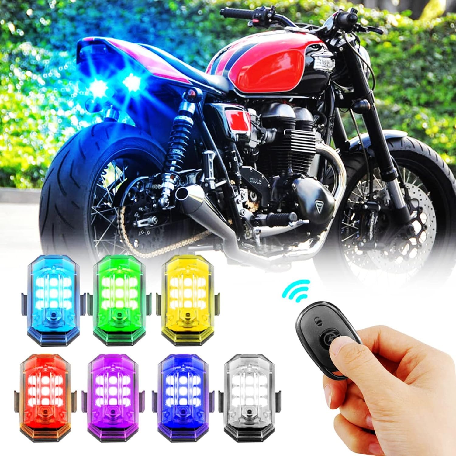 ⁦Mini Lumières LED Flash Anti-Collision avec Télécommande sans Fil 30 Modes 2Pcs - أضواء فلاش مع ريموت كنترول لاسلكي لسائقي الدراجات⁩ - الصورة ⁦14⁩