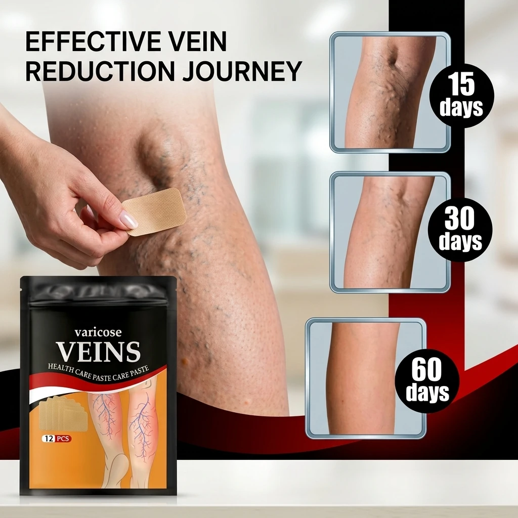 ⁦Patchs Herbales Anti-Varices Soulagement Douleur, Amélioration Circulation 12Pcs - لاصقات الأعشاب الطبيعية لعلاج الدوالي والدورة الدموية⁩ - الصورة ⁦10⁩