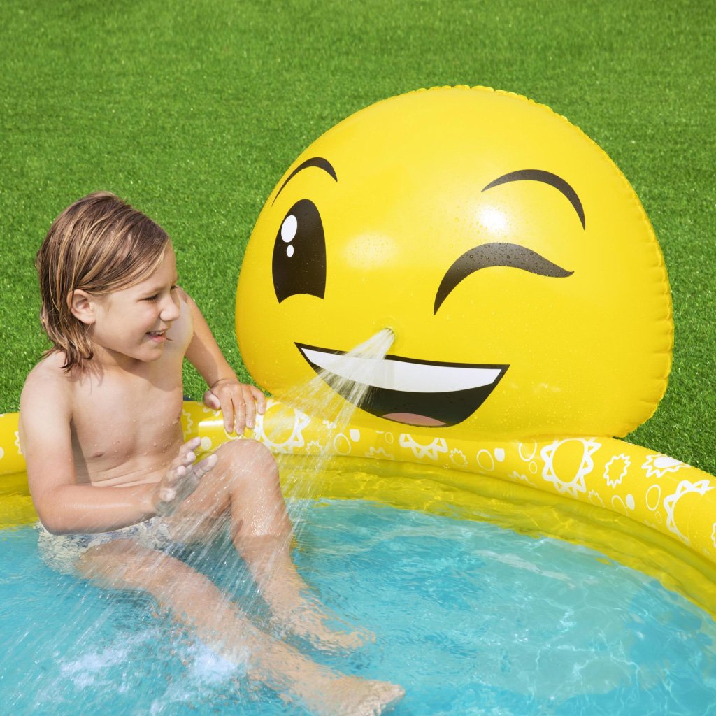 ⁦Piscine Gonflable Ronde Motif Emoji Pour Enfants 165 x 144 x 69 cm Bestway 53081⁩ - الصورة ⁦3⁩
