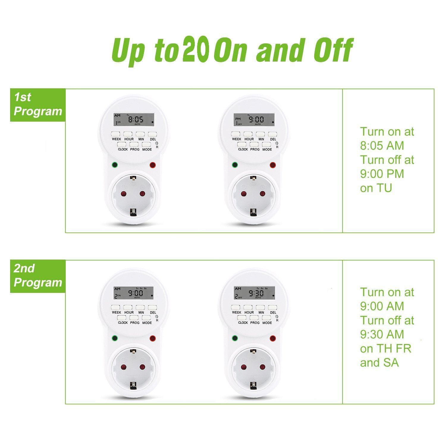 ⁦Prise Programmable Digitale pour Minuterie Électronique Écran LCD 16A 3680W - مقبس مؤقت رقمي ذكي للتحكم التلقائي بالأجهزة⁩ - الصورة ⁦6⁩