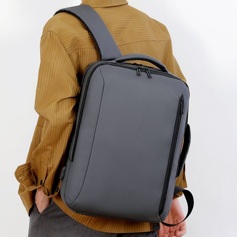⁦Sac à Dos Business Voyage pour Homme Convertible en Sac à Main Poche Extensible Gris SACHM01GR - حقيبة ظهر للرجال متعددة الاستخدامات للكمبيوتر المحمول⁩ - الصورة ⁦3⁩