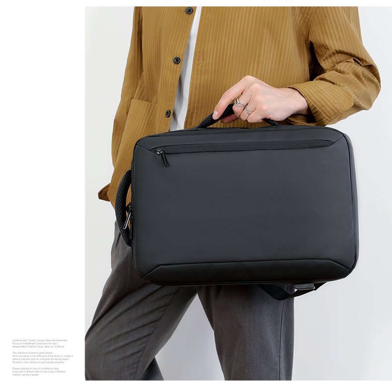 ⁦Sac à Dos Business Voyage pour Homme Convertible en Sac à Main Poche Extensible Noir SACHM01N - حقيبة ظهر للرجال متعددة الاستخدامات للكمبيوتر المحمول⁩ - الصورة ⁦3⁩