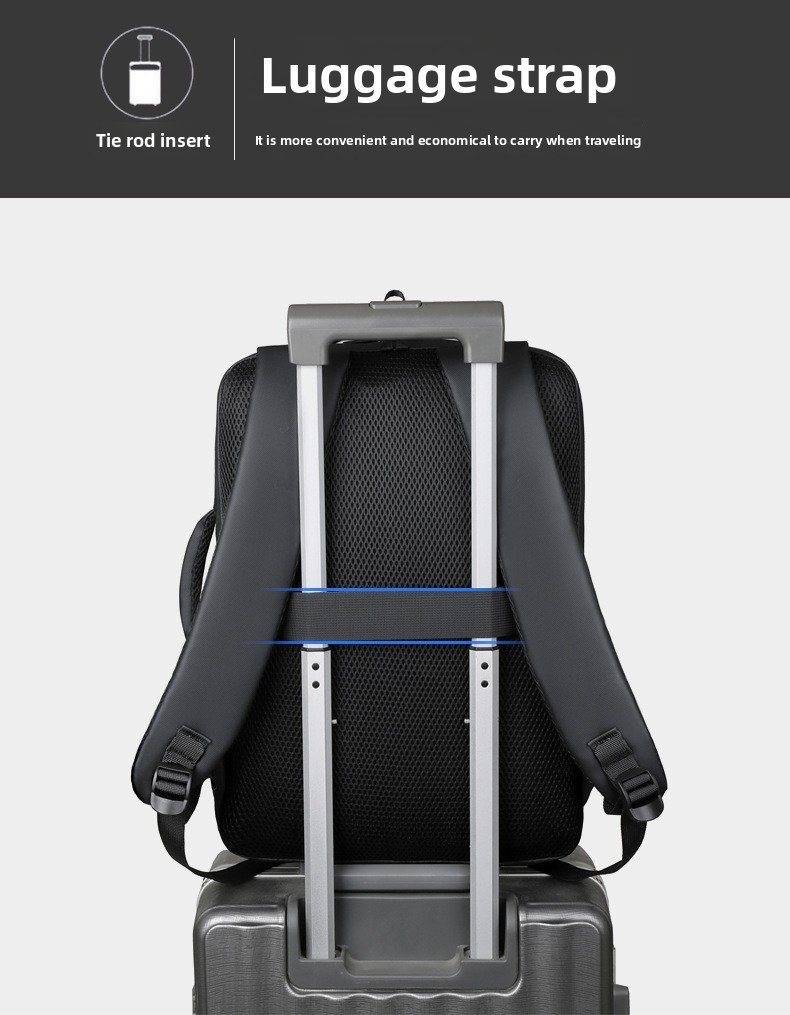 ⁦Sac à Dos Business Voyage pour Homme Convertible en Sac à Main Poche Extensible Noir SACHM01N - حقيبة ظهر للرجال متعددة الاستخدامات للكمبيوتر المحمول⁩ - الصورة ⁦5⁩