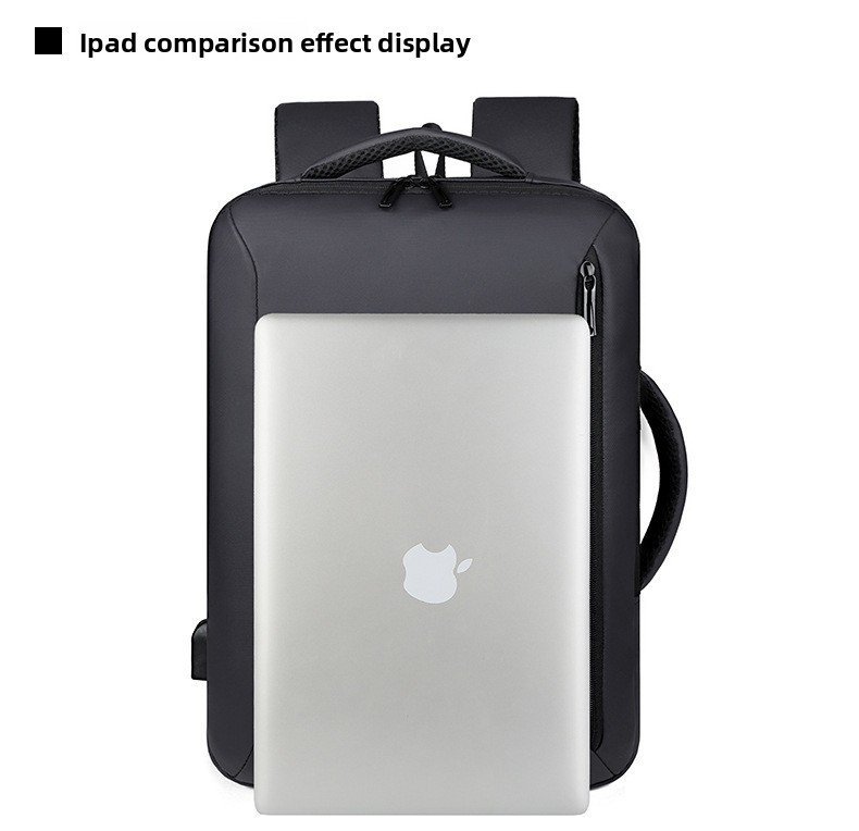 ⁦Sac à Dos Business Voyage pour Homme Convertible en Sac à Main Poche Extensible Noir SACHM01N - حقيبة ظهر للرجال متعددة الاستخدامات للكمبيوتر المحمول⁩ - الصورة ⁦6⁩