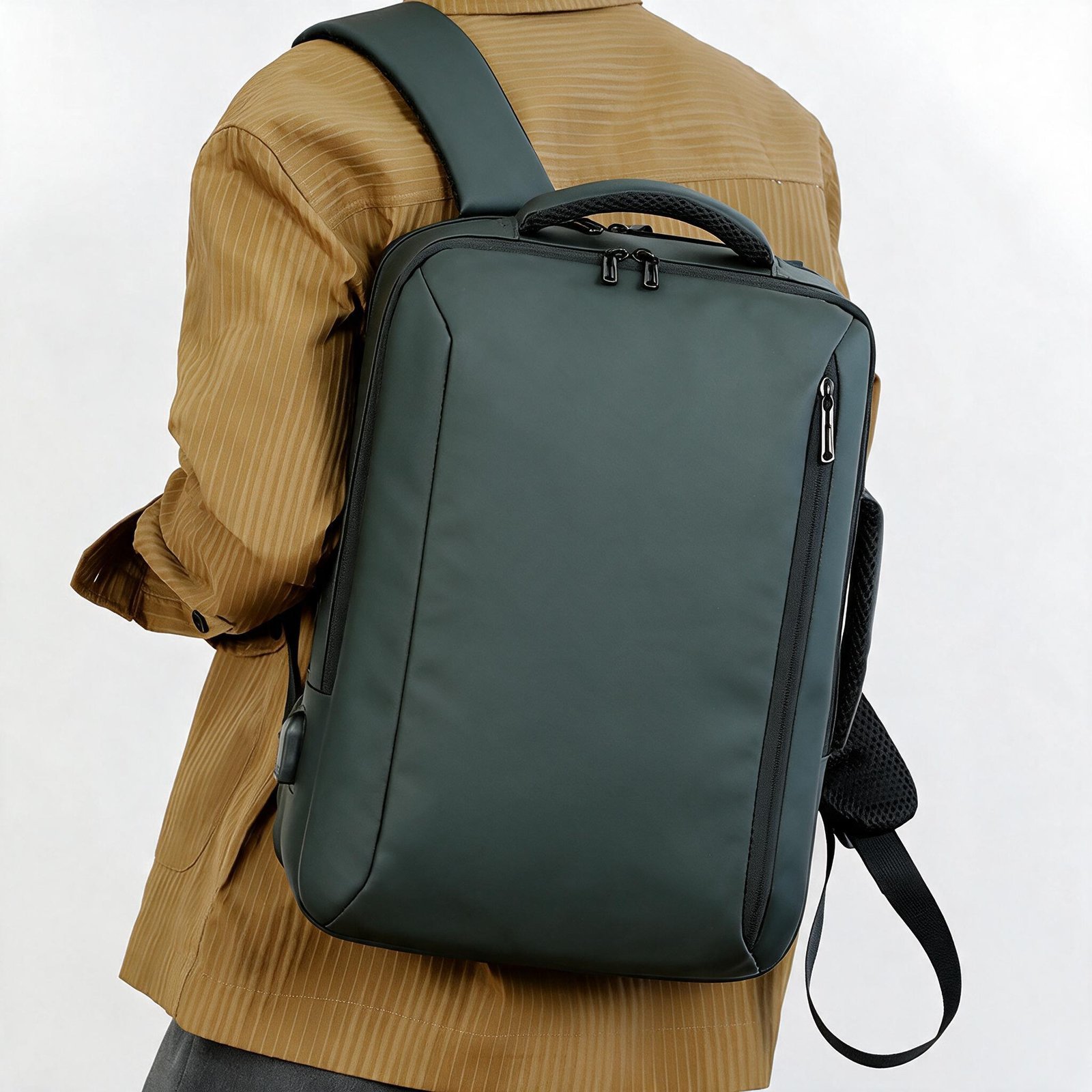 Sac à Dos Business Voyage pour Homme Convertible en Sac à Main Poche Extensible Vert SACHM01V - حقيبة ظهر للرجال متعددة الاستخدامات للكمبيوتر المحمول - الصورة 2