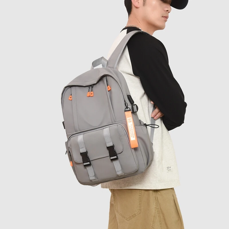 Sac à Dos Ergonomique et Imperméable Port USB Intégré Gris SACHM02G - حقيبة ظهر متعددة الوظائف للعمل والسفر مع منفذ شحن - الصورة 3