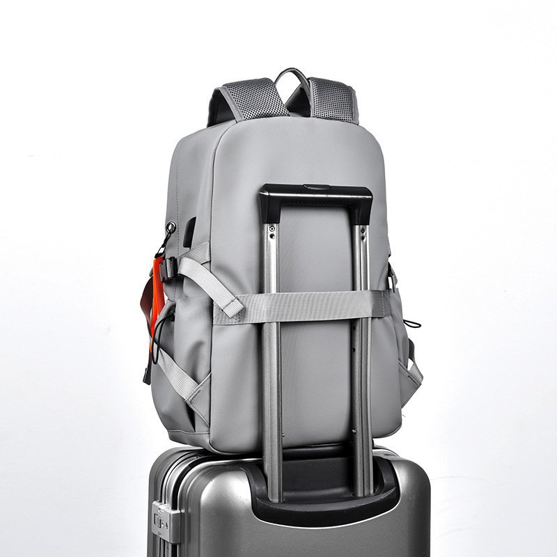 Sac à Dos Ergonomique et Imperméable Port USB Intégré Gris SACHM02G - حقيبة ظهر متعددة الوظائف للعمل والسفر مع منفذ شحن - الصورة 6