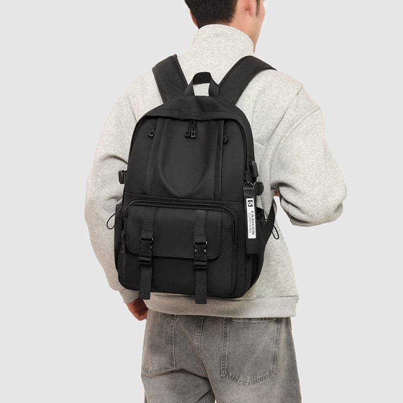 Sac à Dos Ergonomique et Imperméable Port USB Intégré Noir SACHM02N - حقيبة ظهر متعددة الوظائف للعمل والسفر مع منفذ شحن - الصورة 5