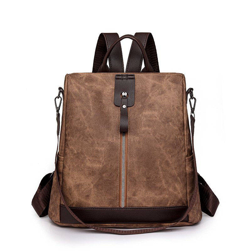 Sac à Dos Femme Antivol en Tissu Vintage avec Fermeture Arrière SACKDS39MR - حقيبة ظهر نسائية كاجوال متعددة الاستخدامات - الصورة 3