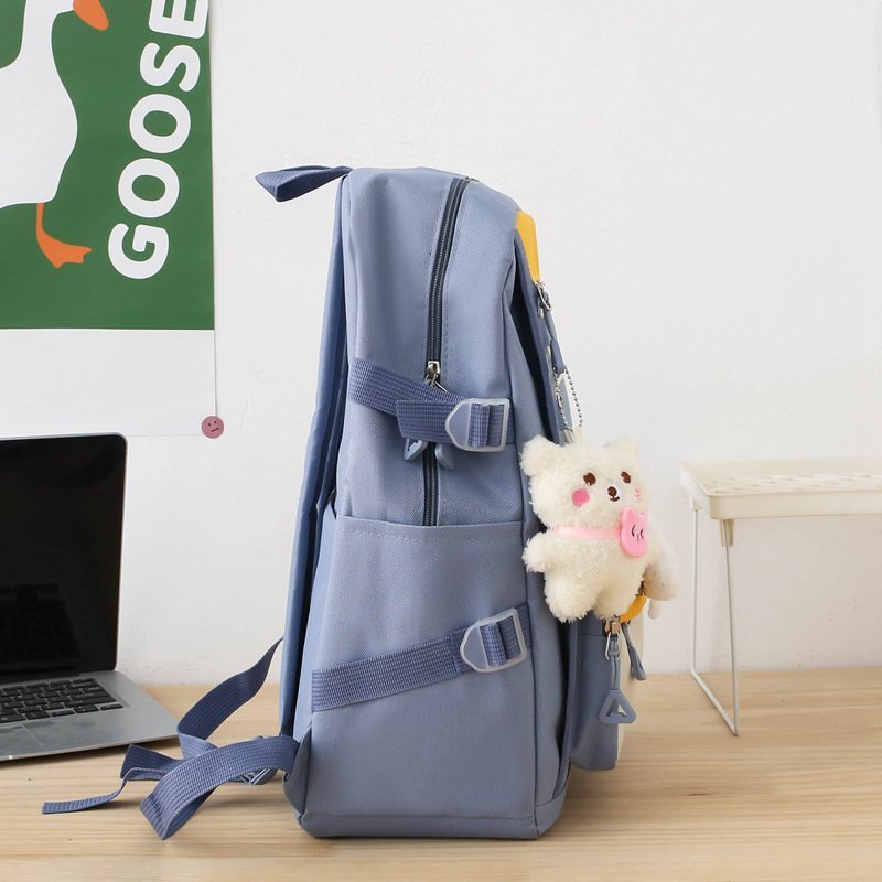 Sac à Dos Multifonctionnel Kawaii Grand Volume Imperméable et Résistant 5Pcs Bleu SACKDS33BL - حقيبة ظهر بعدة قطع بتصميم كاوايي - الصورة 3