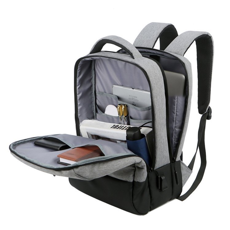 ⁦Sac à Dos Ordinateur Portable Multifonctionnel avec Port de Charge USB Grand Volume SACHM07GR - حقيبة ظهر متعددة الاستخدامات للكمبيوتر المحمول والعمل مع منفذ شحن⁩ - الصورة ⁦7⁩