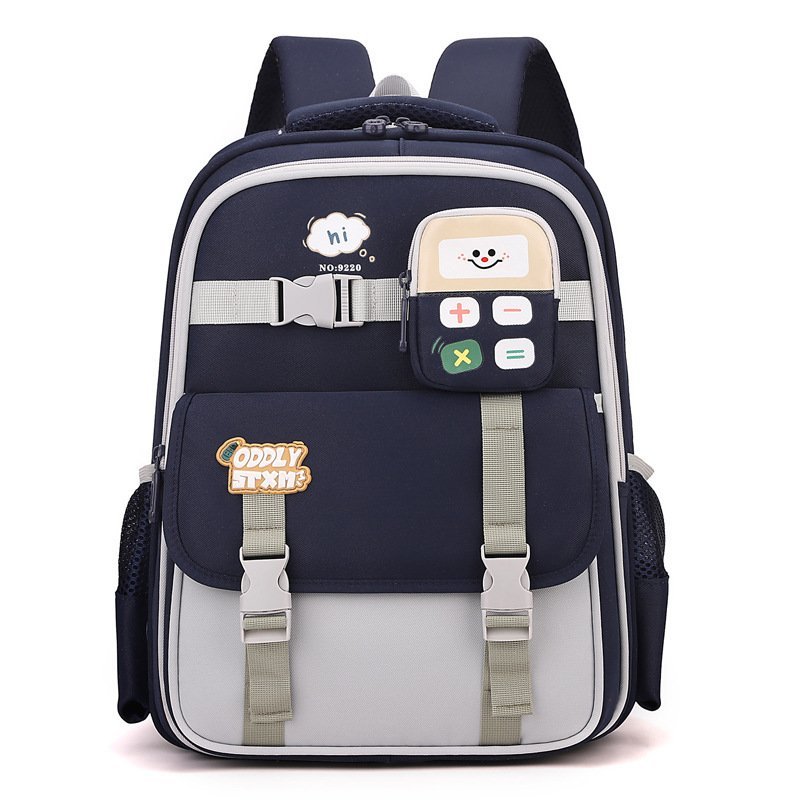 Sac à Dos Scolaire Enfant avec Trousse Motif Calculatrice Tissu Imperméable Bleu Nuit SACKDS34BLN - حقيبة ظهر مدرسية للأطفال - الصورة 2