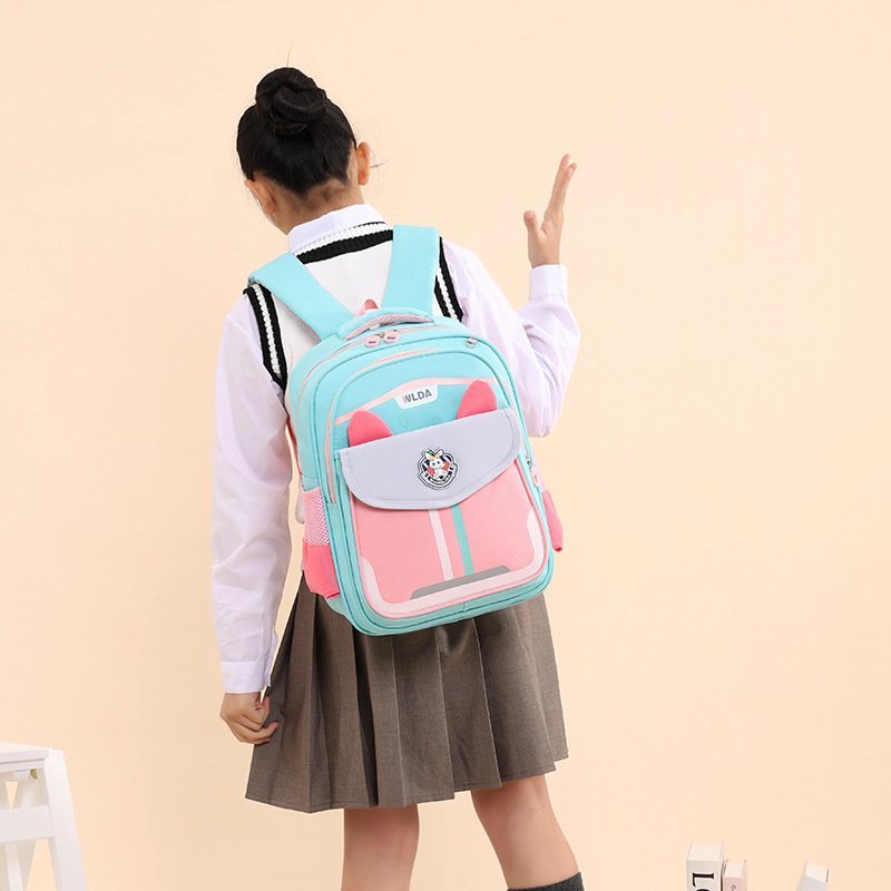 Sac à Dos Scolaire Enfant Design Oreilles Ergonomique Tissu Imperméable pour Primaire Bleu et Rose SACKDS30BRS - حقيبة ظهر مدرسية للأطفال - الصورة 2