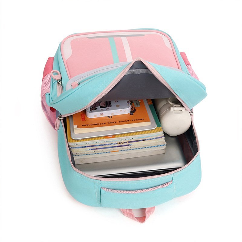 Sac à Dos Scolaire Enfant Design Oreilles Ergonomique Tissu Imperméable pour Primaire Bleu et Rose SACKDS30BRS - حقيبة ظهر مدرسية للأطفال - الصورة 5