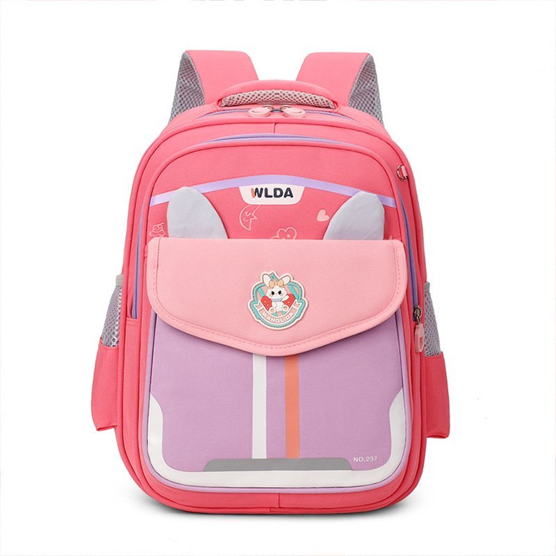 Sac à Dos Scolaire Enfant Design Oreilles Ergonomique Tissu Imperméable pour Primaire Rose SACKDS30RS - حقيبة ظهر مدرسية للأطفال - الصورة 5