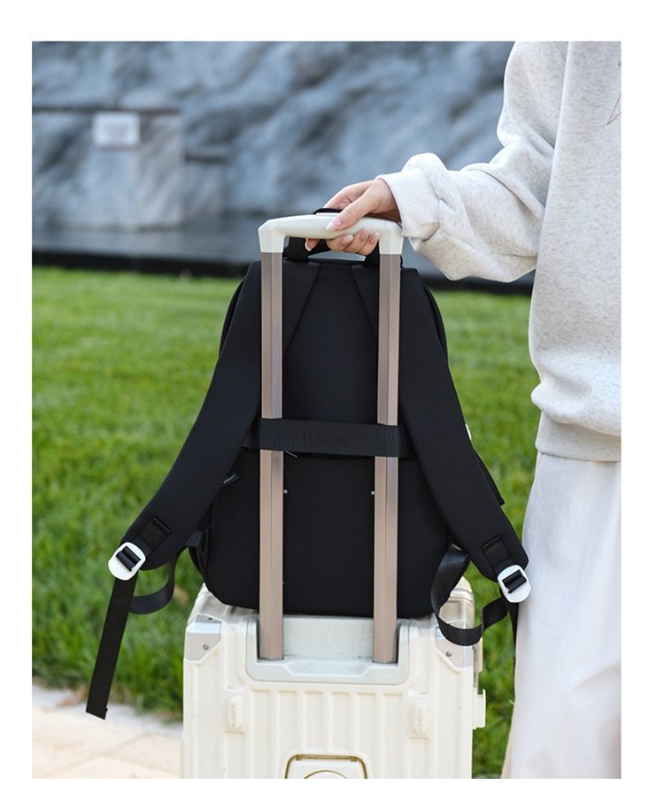 Sac à Dos Scolaire Motif Lapin Happy Easter Ergonomique Tissu Imperméable Noir SACKDS31N - حقيبة ظهر مدرسية وعصرية بتصميم الأرنب اللطيف - الصورة 2
