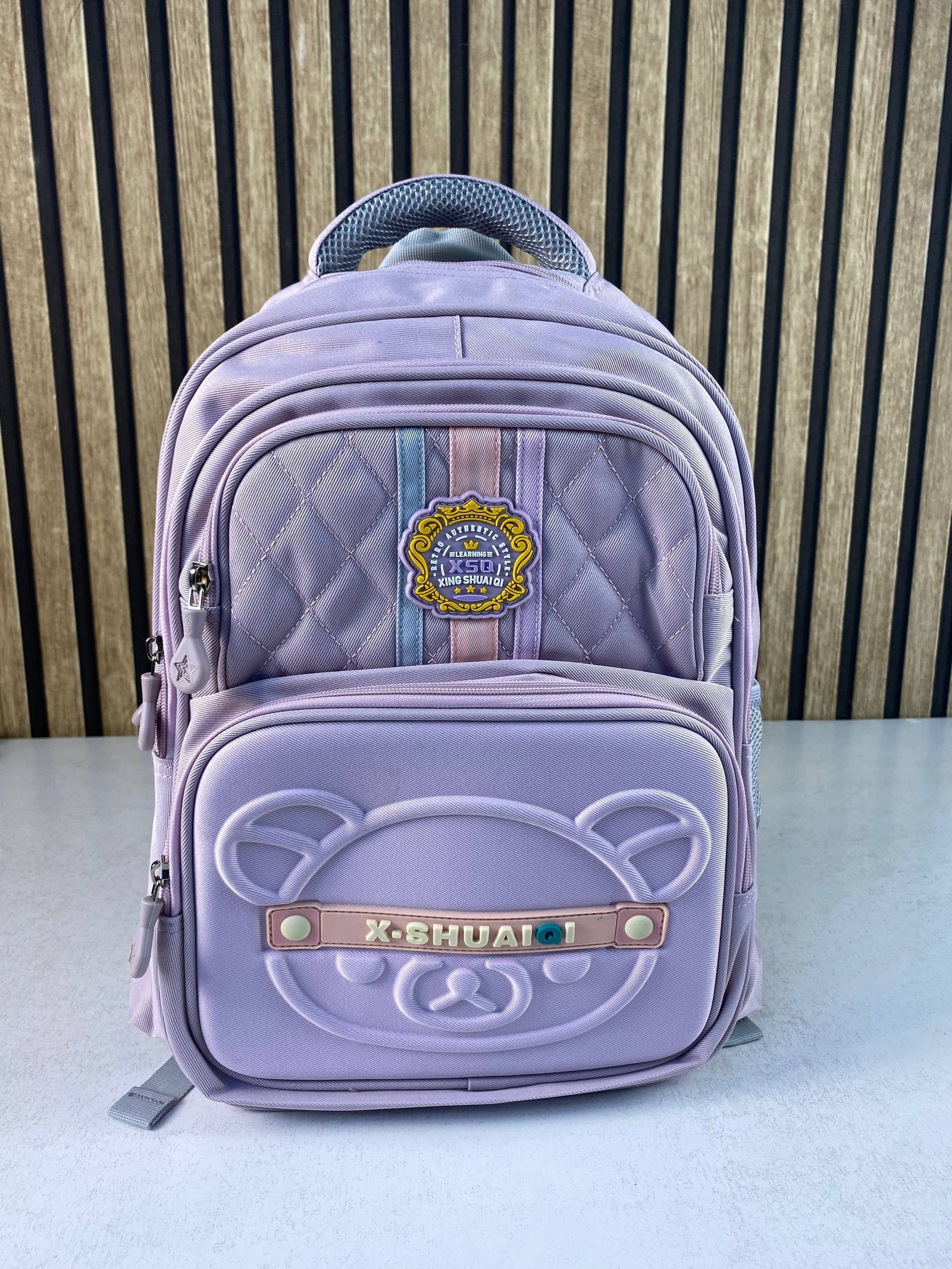 Sac à Dos Scolaire Style Kawaii Grand Volume Tissu Imperméable Mauve SACKDS18MV - حقيبة مدرسية بتصميم كاوايي - الصورة 2