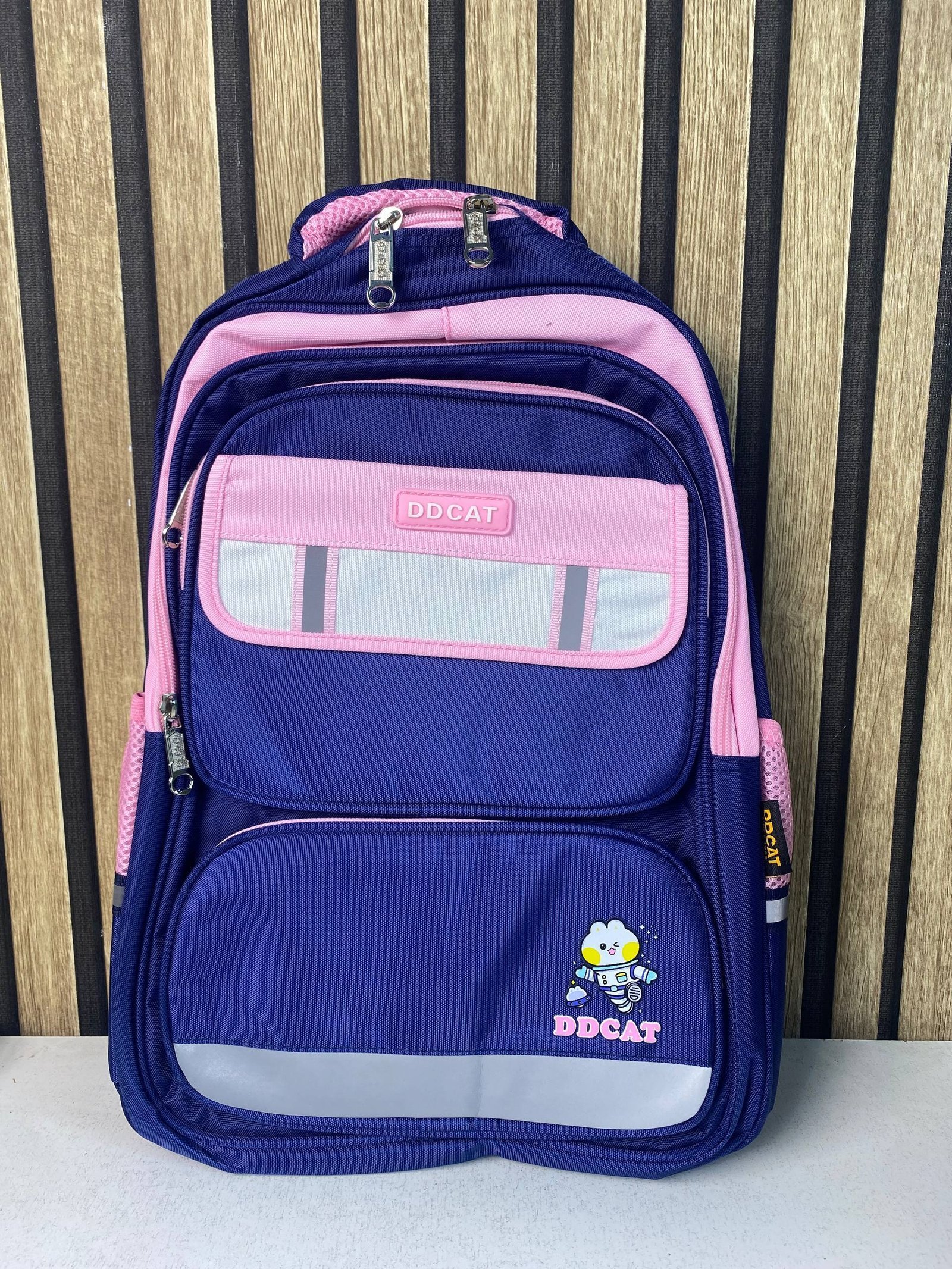 Sac à Dos Scolaire Style Kawaii Grand Volume Tissu Imperméable Rose et Bleu SACKDS07RSB - حقيبة مدرسية بتصميم كاوايي - الصورة 2