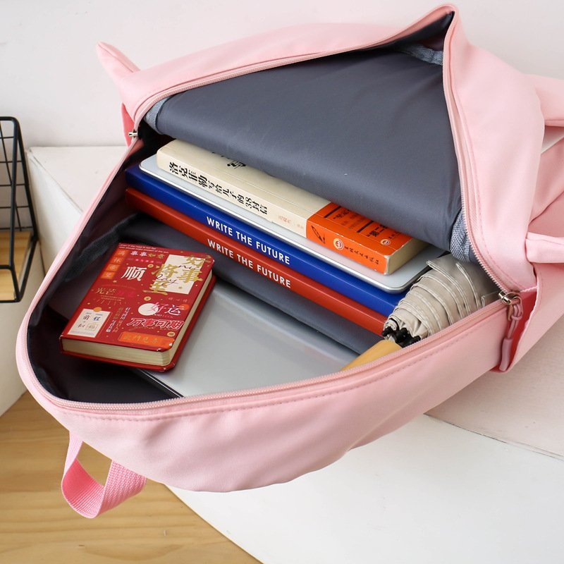 Sac à Dos Scolaires Enfant 3 en 1 Motif Grenouille Rose Language Style Dos Kawaii Rose SACKDS32RS - طقم حقائب مدرسية للأطفال 3 في 1 بتصميم الضفدع اللطيف - الصورة 4
