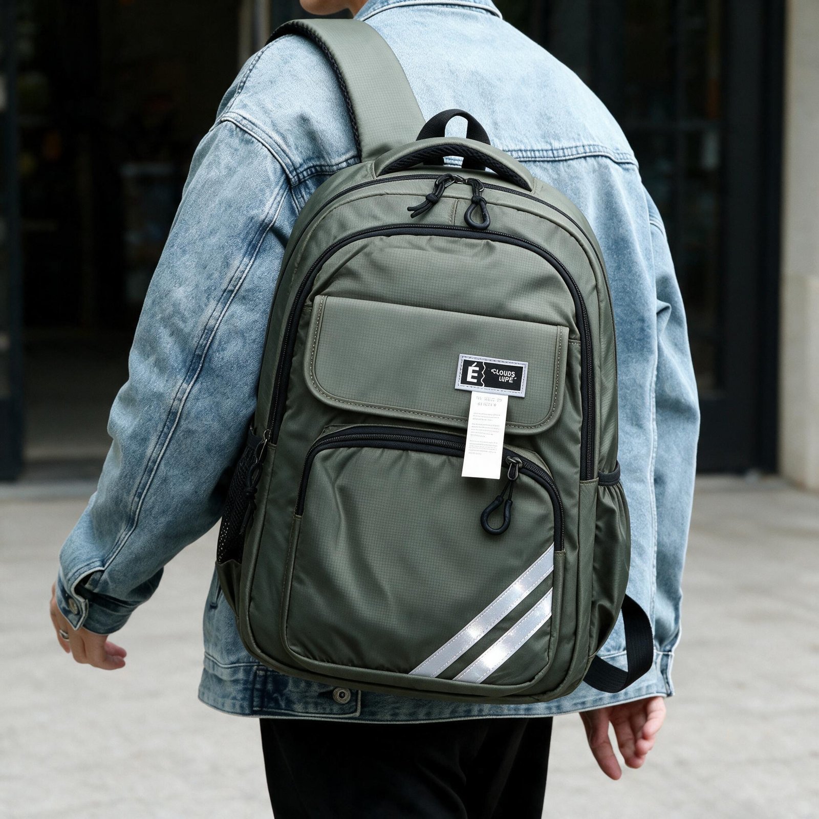 Sac à Dos Sport et Scolaire Multi-Poches Tissu Oxford Résistant et Imperméable SACKDS27V - حقيبة ظهر رياضية ومدرسية متعددة الجيوب مع عواكس ضوئية