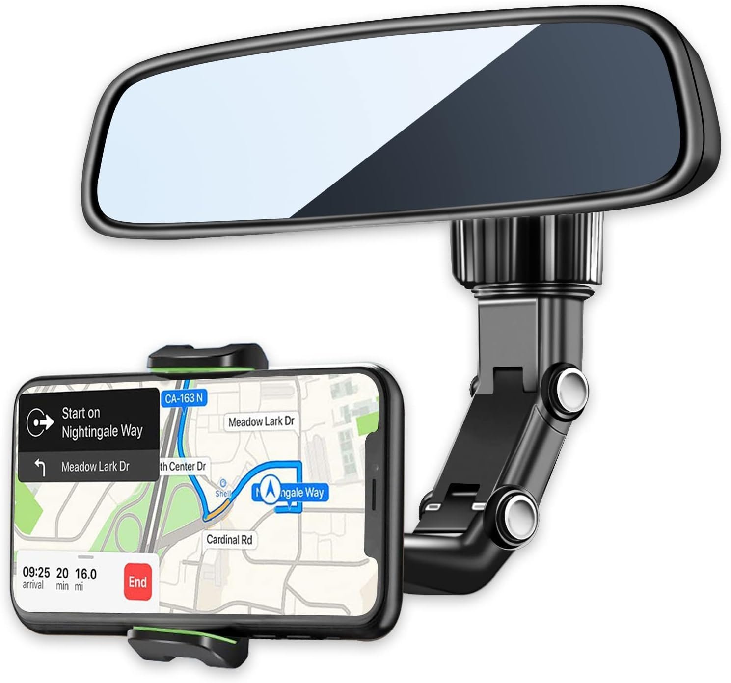 Support Téléphone Voiture pour Rétroviseur Rotation 360°, Bras Long Ajustable - حامل هاتف لمرآة الرؤية الخلفية للسيارة مع دوران 360° وذراع قابل للتعديل - الصورة 4