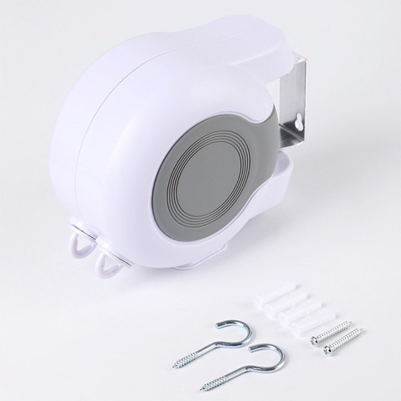 Double Corde à Linge Rétractable Automatique 30m Fixation Murale 2 Lignes Indépendantes - حبل غسيل أوتوماتيكي مزدوج قابل للسحب بطول 30 متراً (15×2)